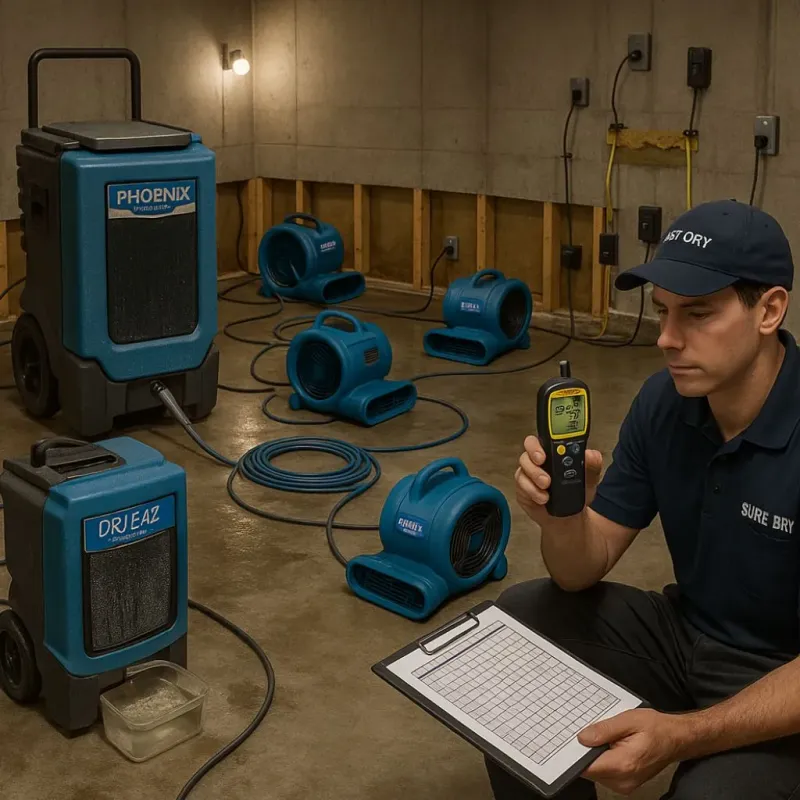 Structural Drying and Dehumidification process in Homer, IL